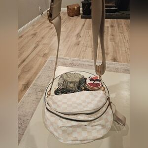 Checkered Beige Women's Bag